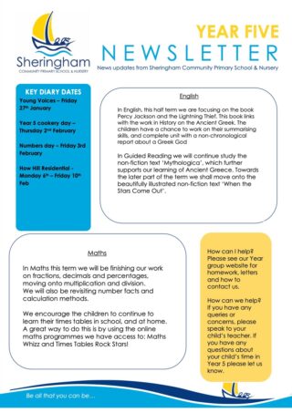 Year Five Newsletter SPRING