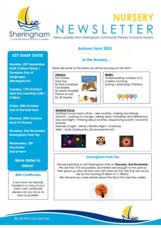Nursery Newsletter Autumn Term 2023